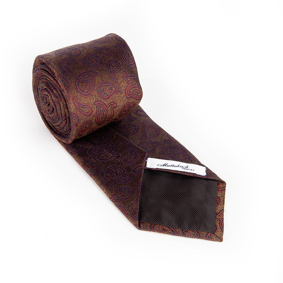 MATTABISCH BROWN, SADDLE BROWN PAISLEY TIE | MENS - Picture 2 of 4